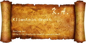 Klimstein Anett névjegykártya